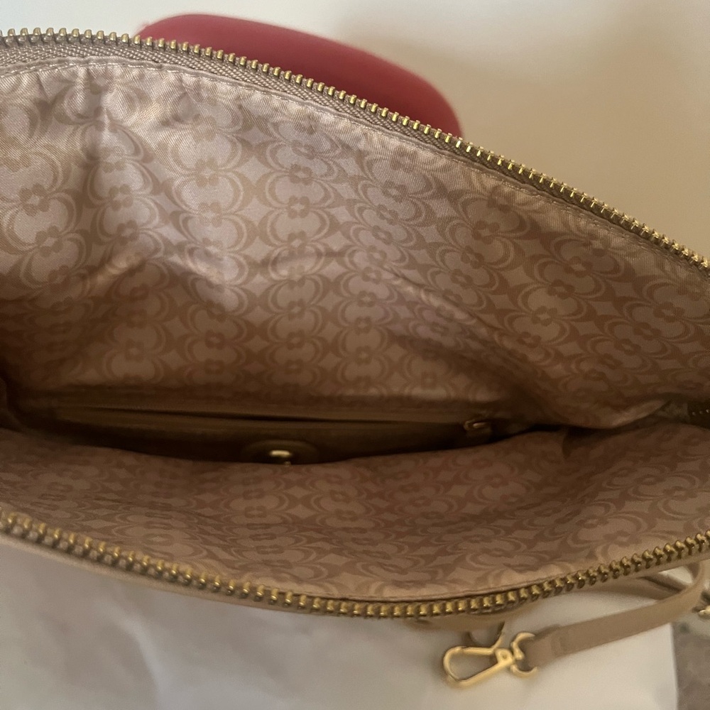 Women’s Charming Charley’s tan fold over clutch bag with tassel detail - Picture 7 of 7